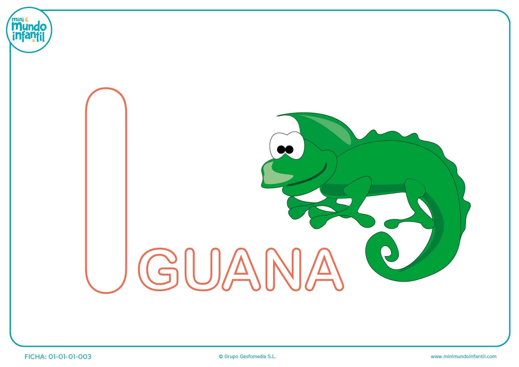 Pintar la letra I de iguana