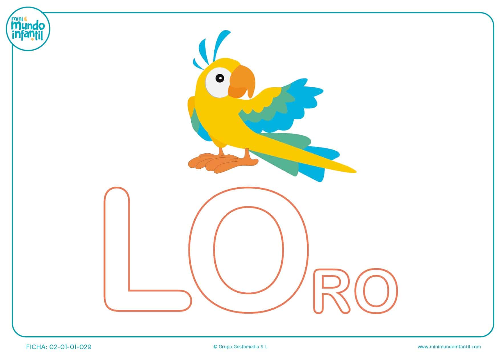 Completar las letras LO de loro en mayúsculas