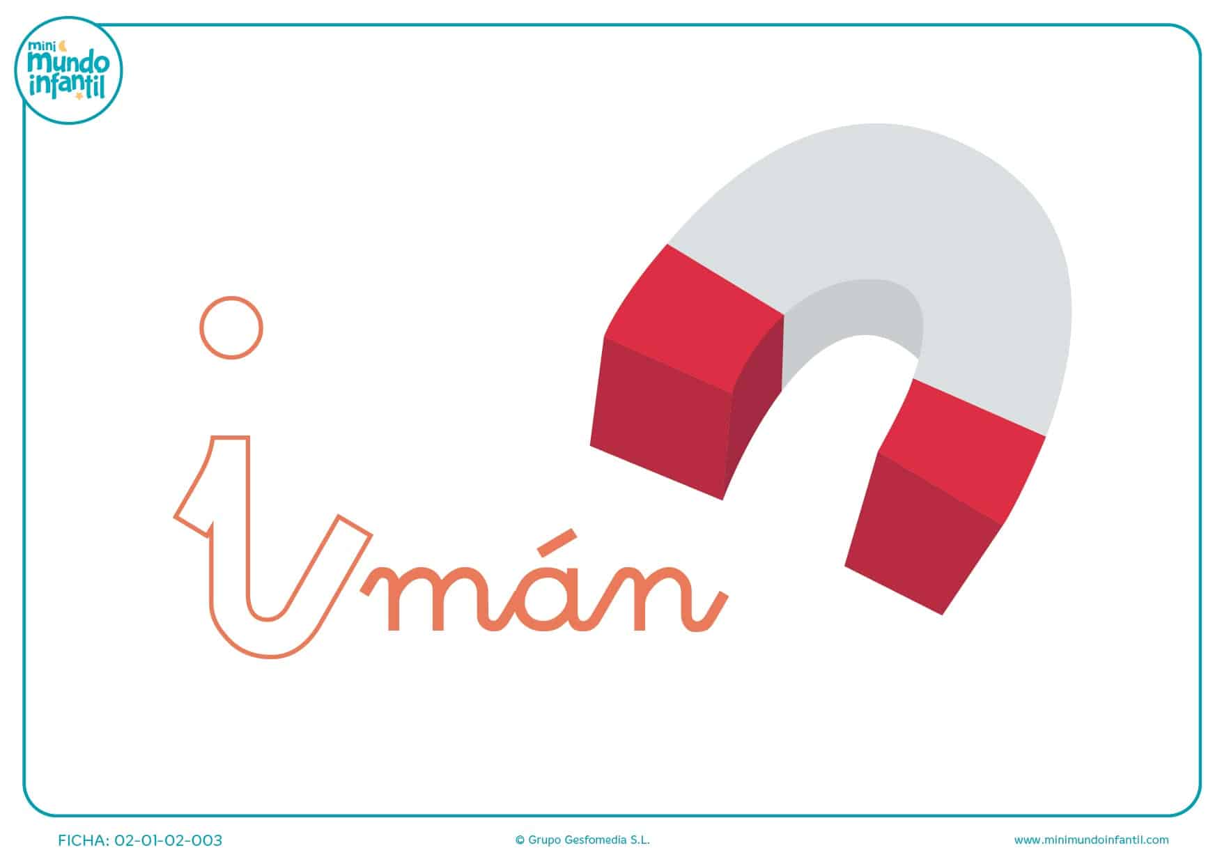 Letra i de imán en minúsculas para pintar