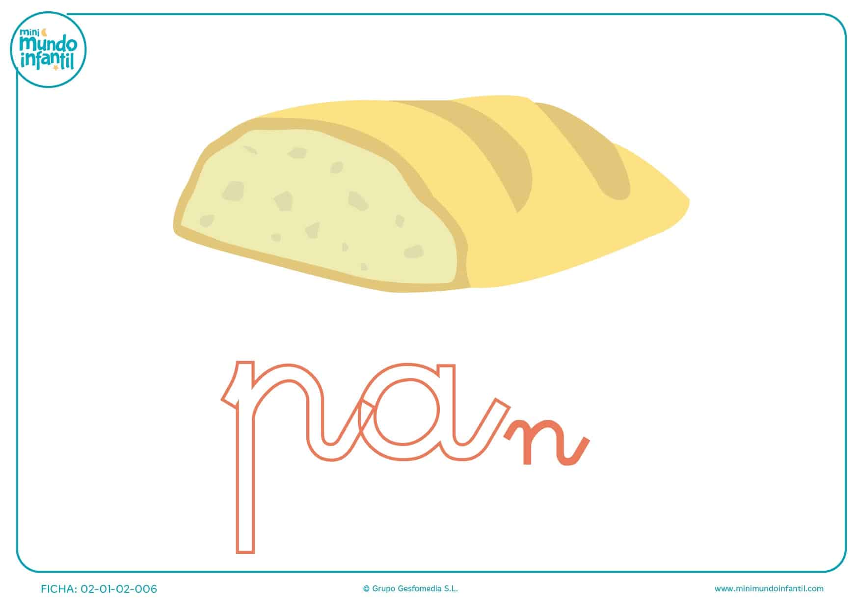 Letras pa de pan en minúsculas para colorear