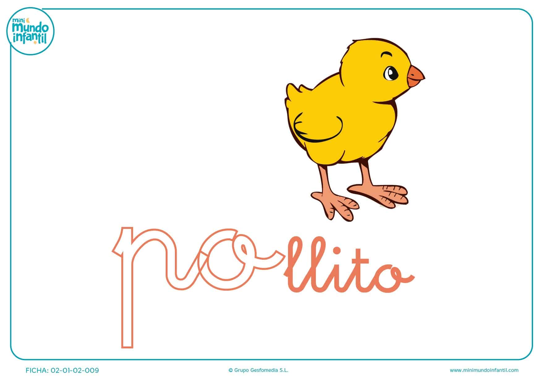 Letras po de pollito en minúsculas para completar