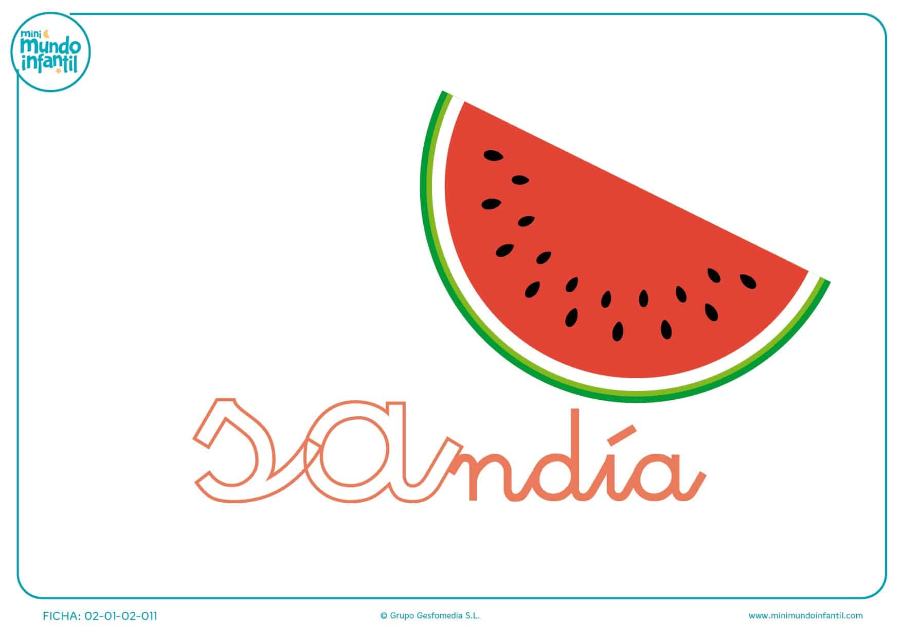 Letras sa de sandía en minúsculas para colorear