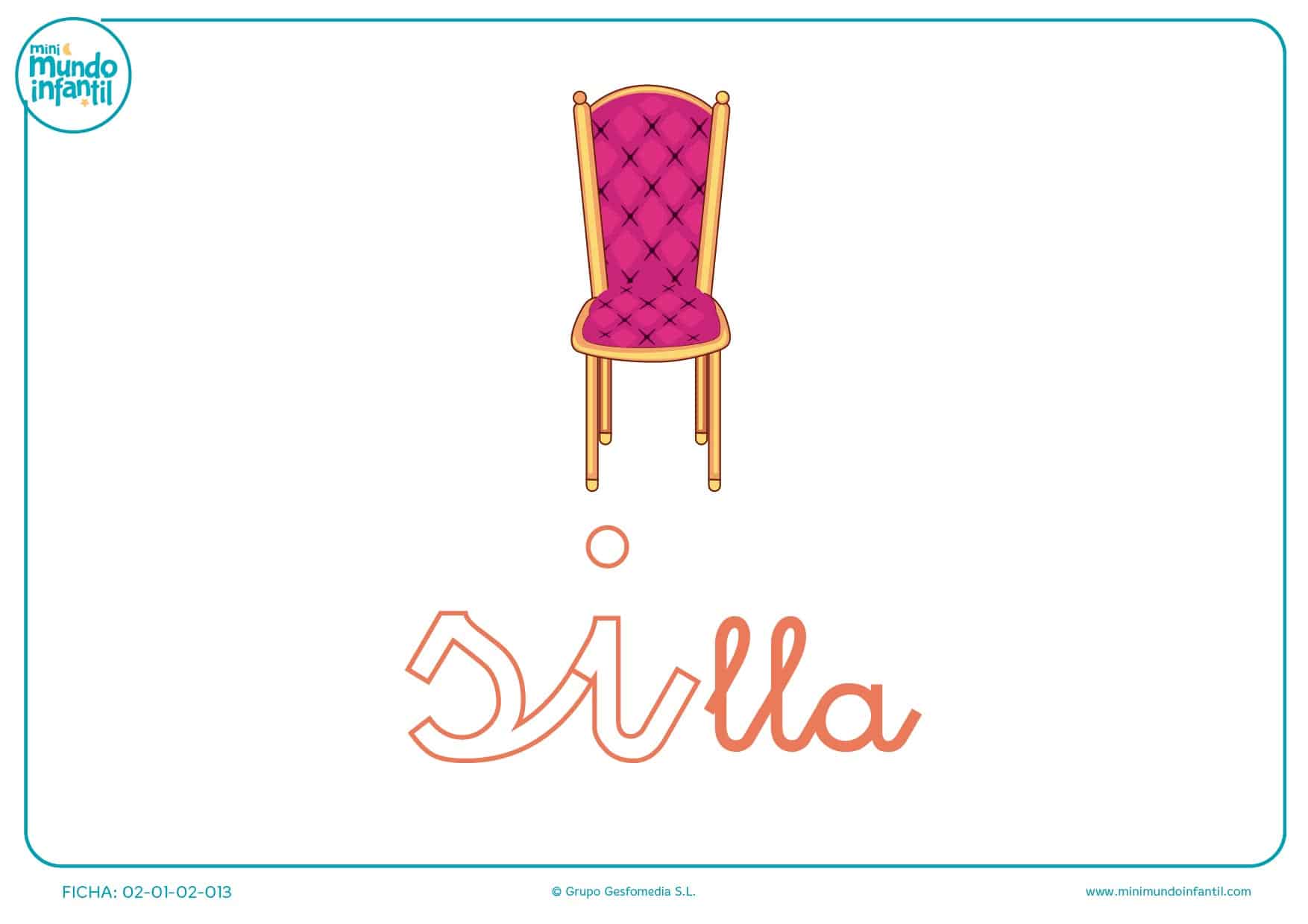 Letras si de silla en minúsculas para pintar