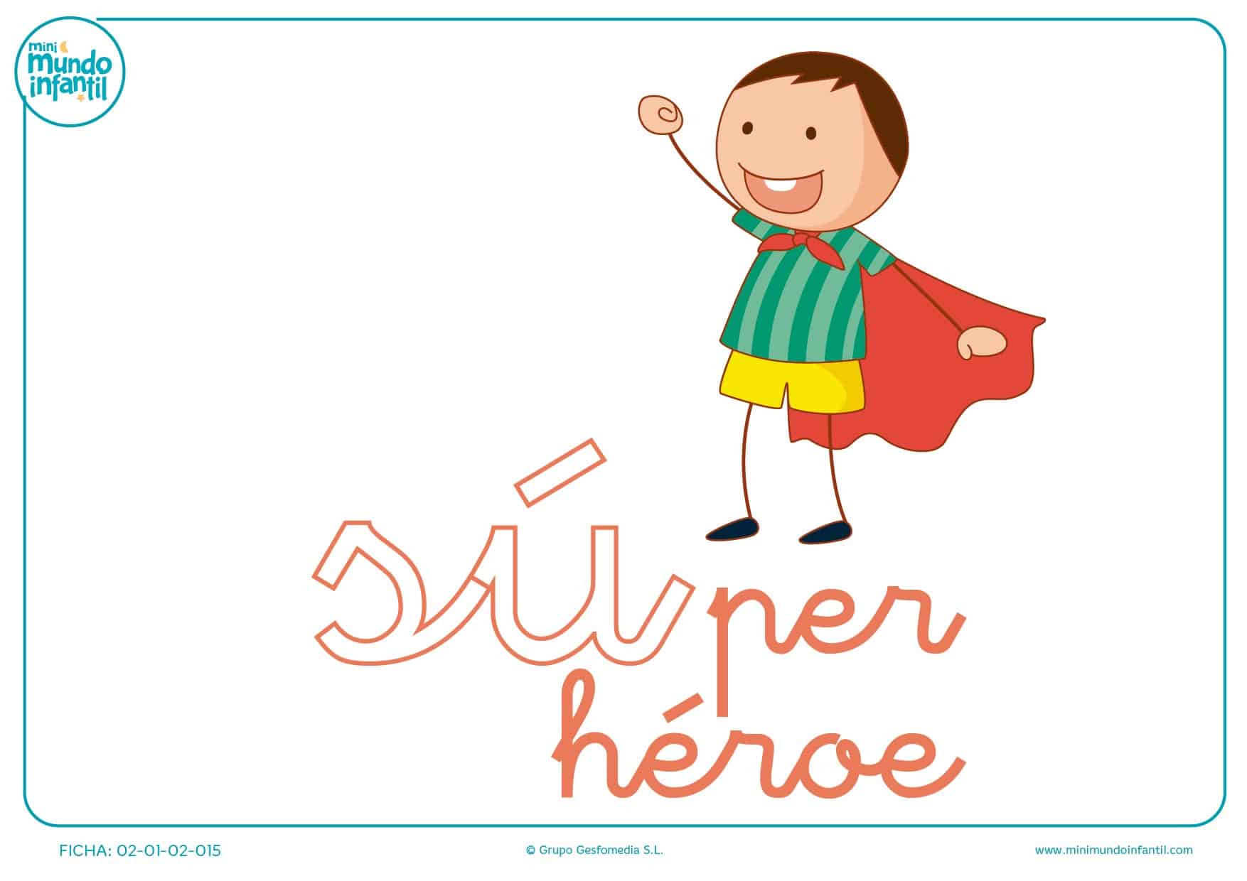 Letras su de súper héroe en minúsculas para poner color