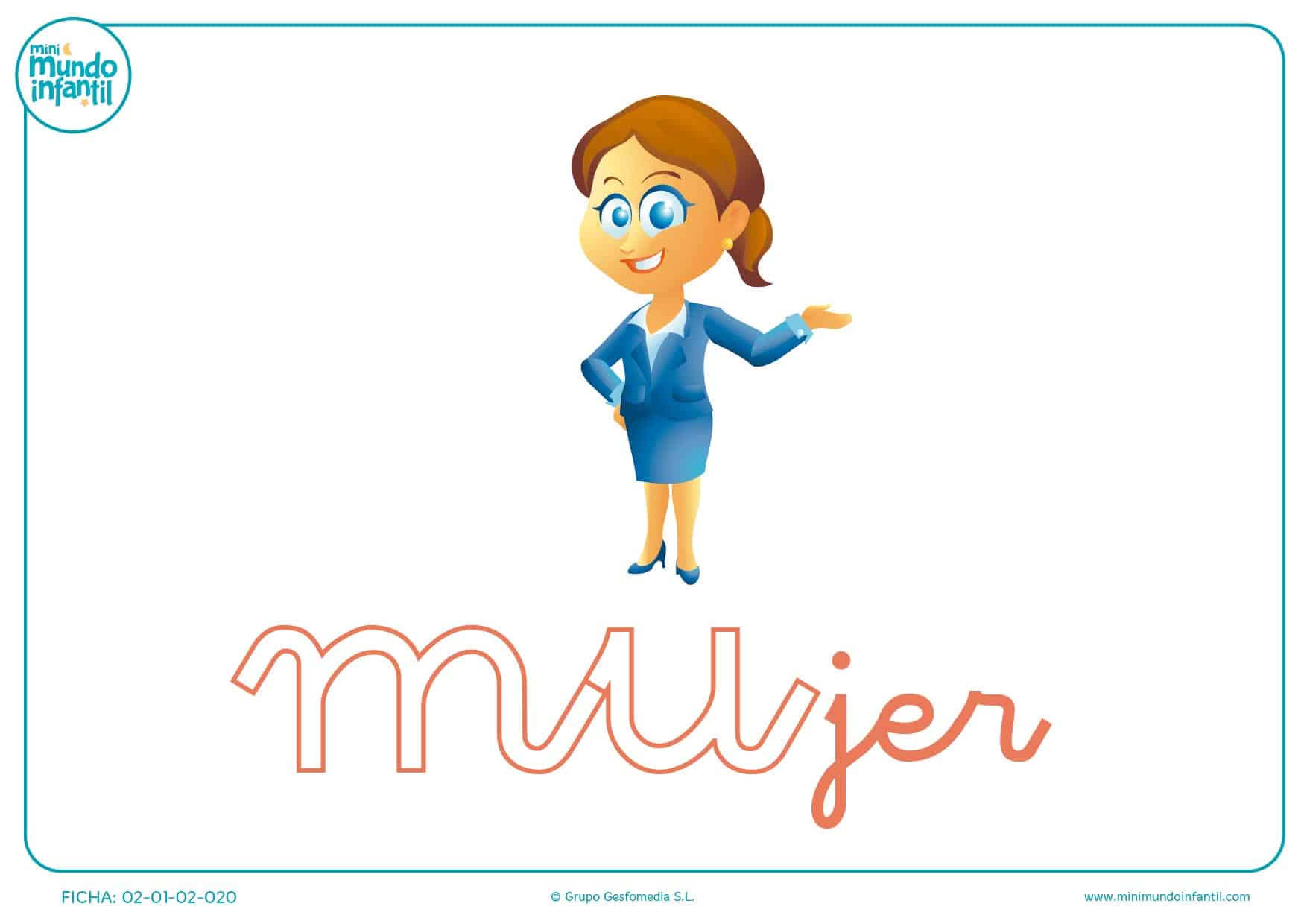 Letras mu de mujer en minúsculas para poner color