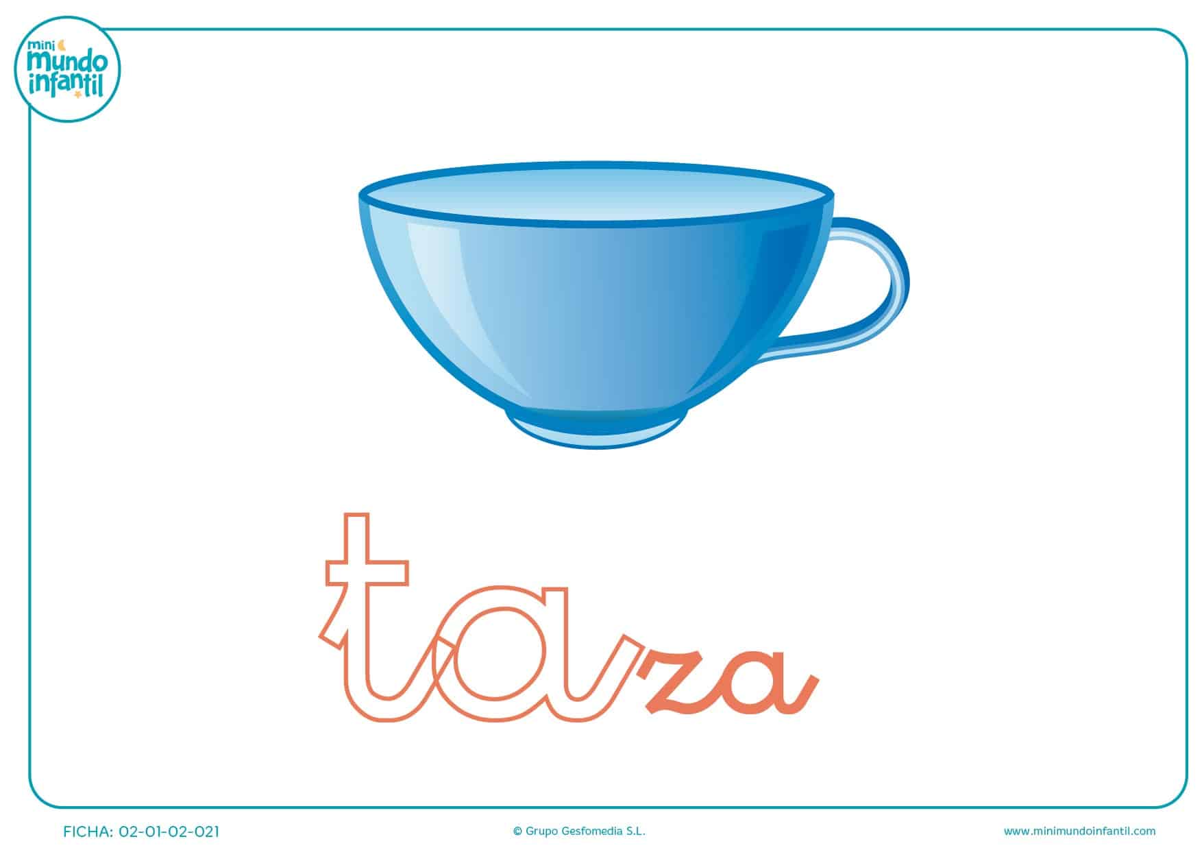 Letras ta de taza en minúsculas para colorear