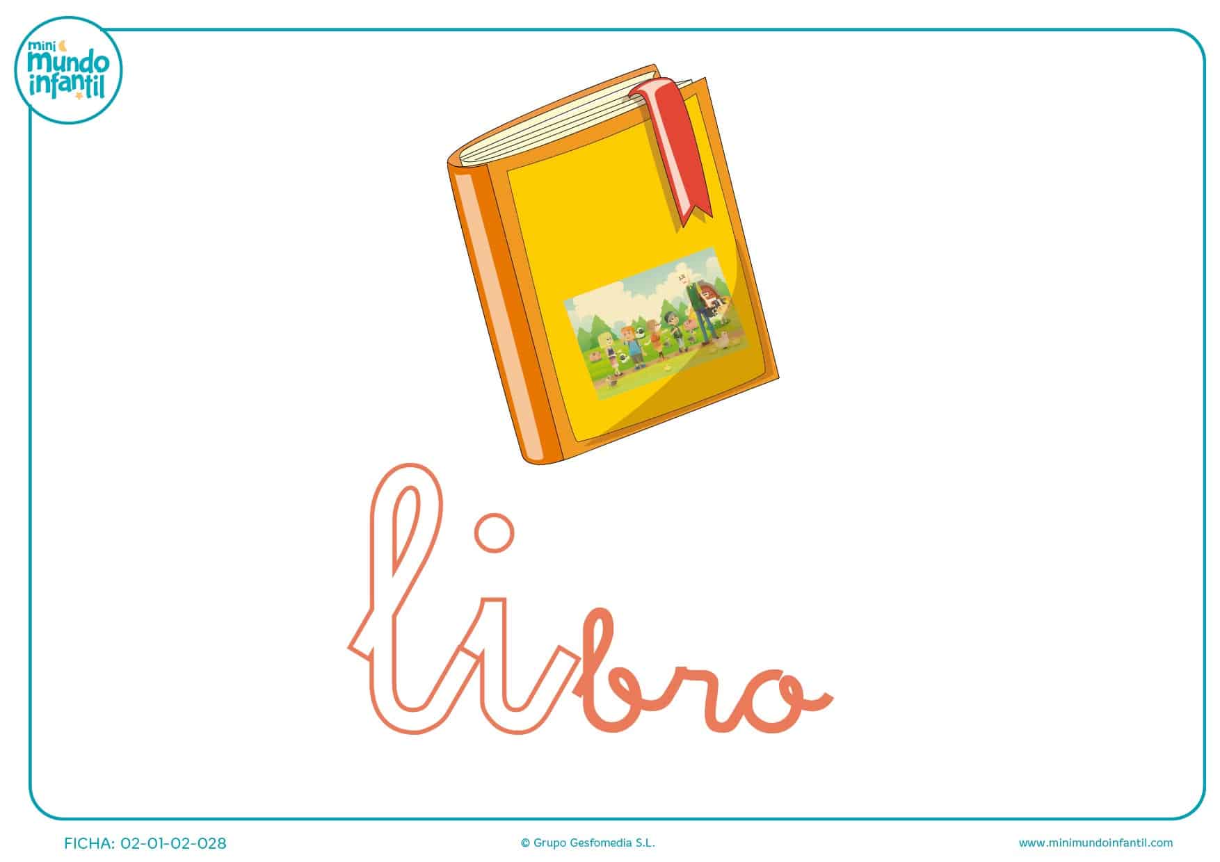 Letras li de libro en minúsculas para pintar