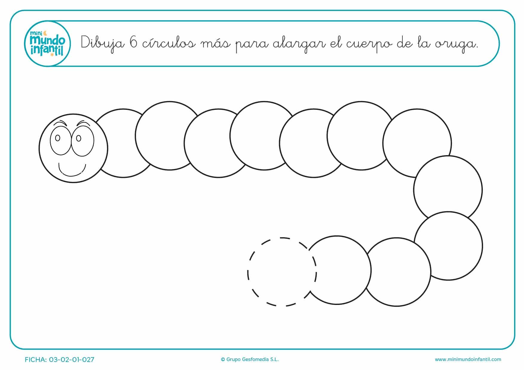 Seguir la serie y dibujar 6 círculos