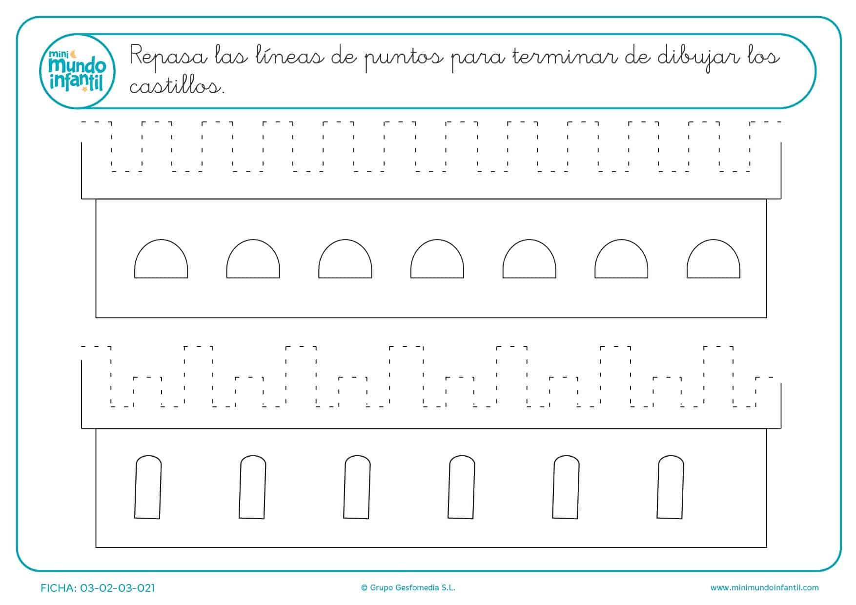 Continuar la serie de líneas verticales y horizontales