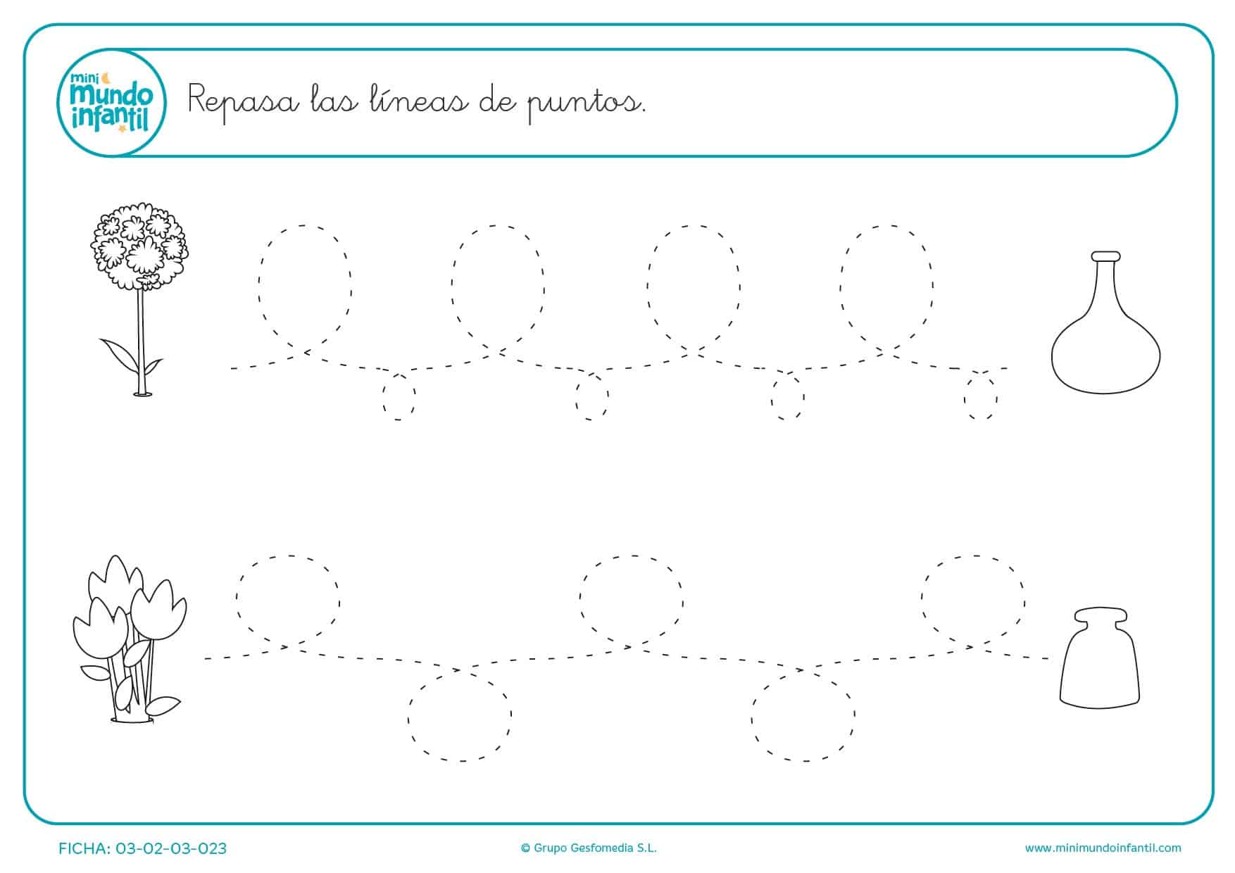 Aprender y seguir las líneas de puntos onduladas y en zigzag