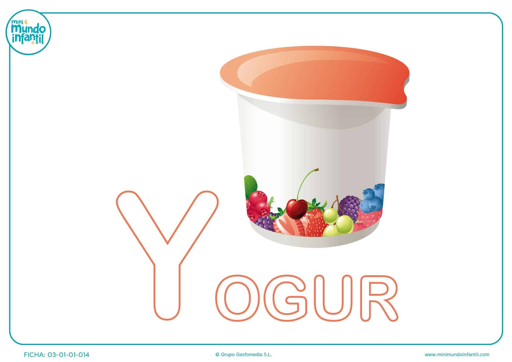 Letra Y mayúscula de yogur para colorear