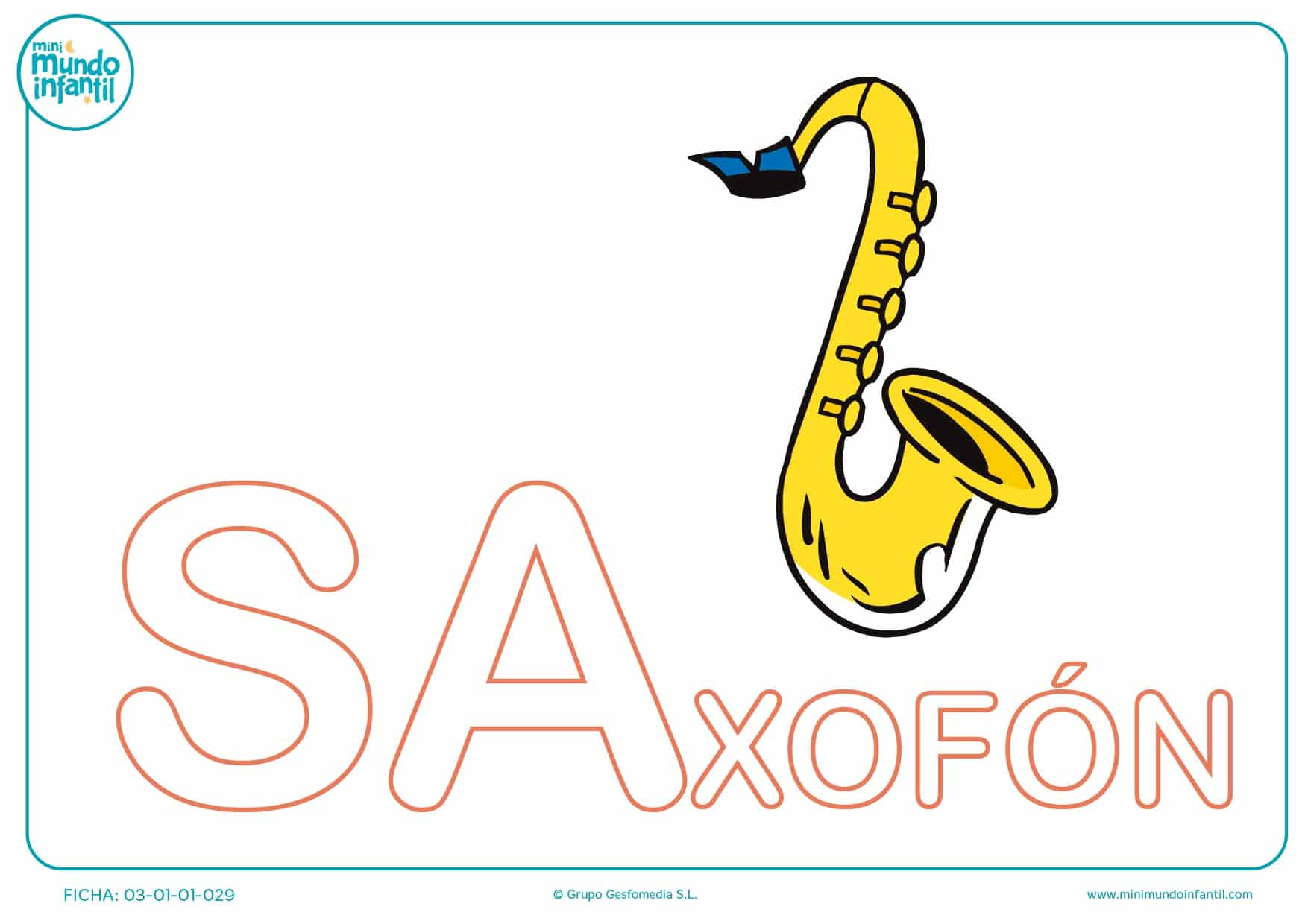 Rellenar sílaba SA mayúscula de saxofón