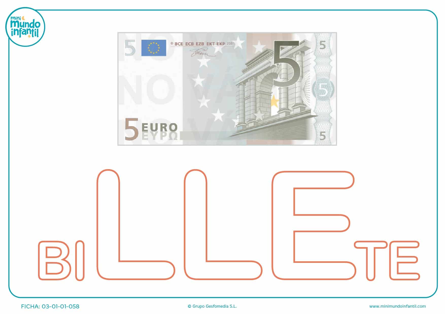 Colorea la sílaba LLE mayúscula de billete