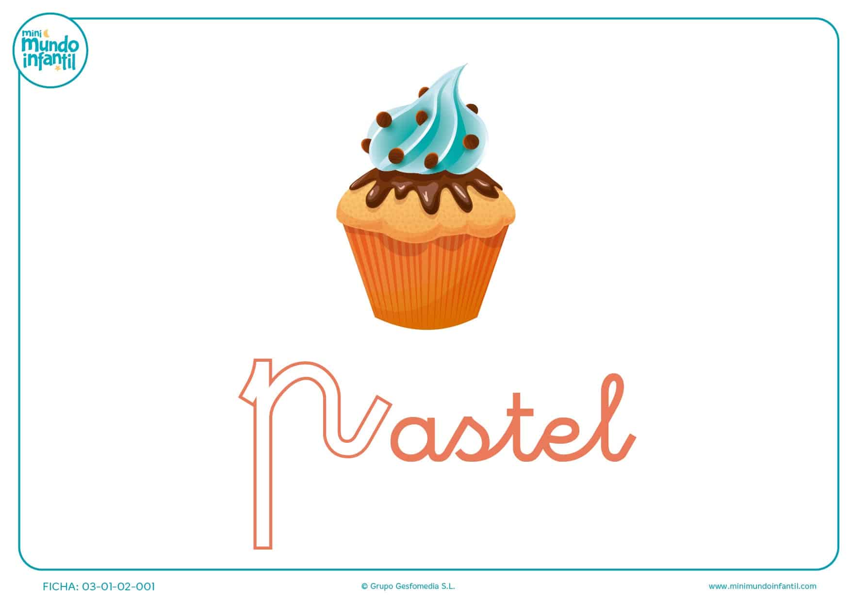 Pintar la letra P minúscula de pastel