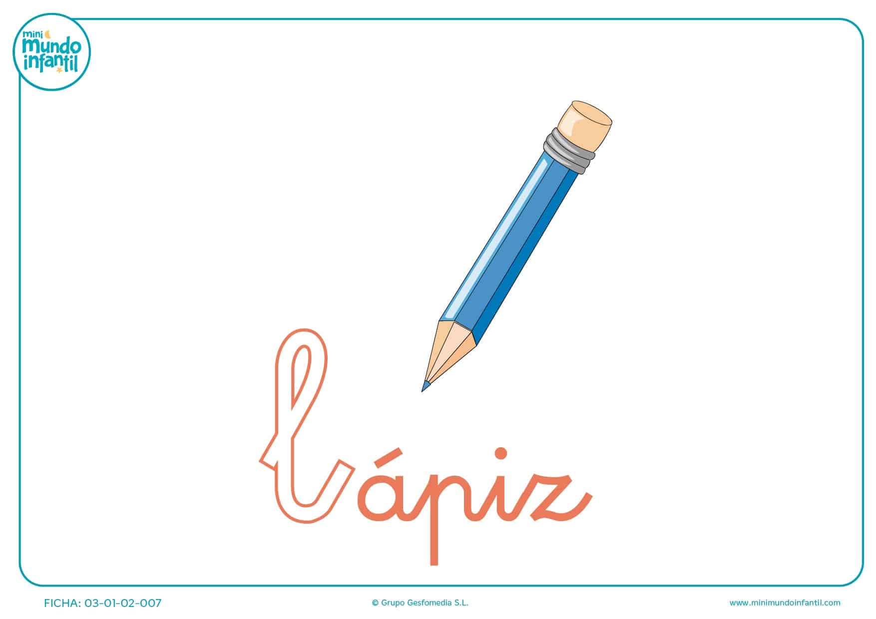 Letra L minúscula de lápiz para completar