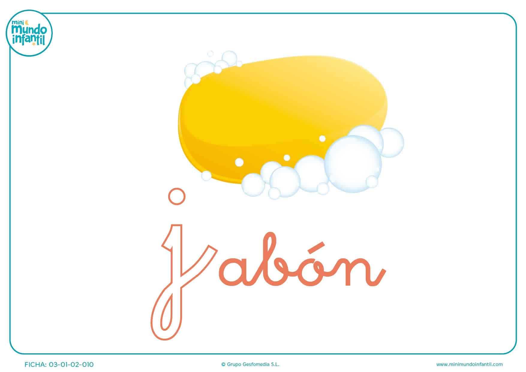 Pintar la letra J minúscula de jabón