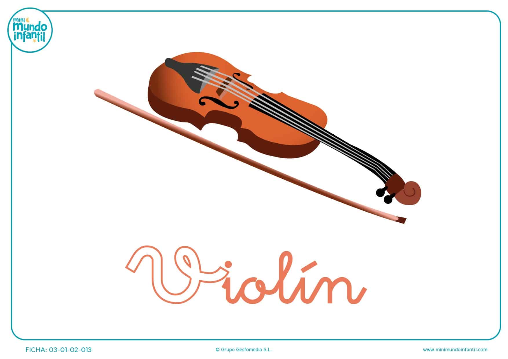 Pintar la letra V minúscula de violín