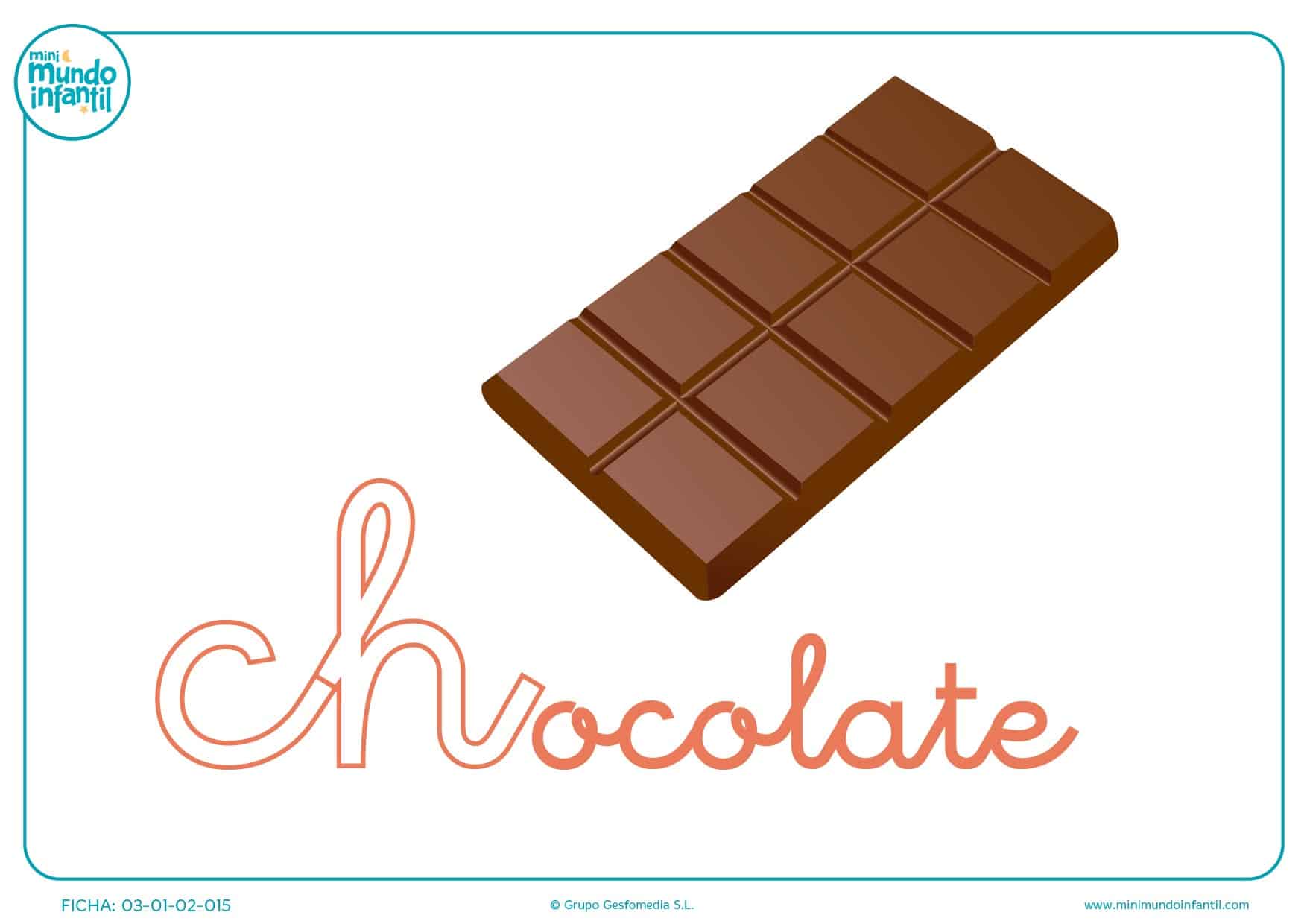 Letra CH minúscula de chocolate para colorear