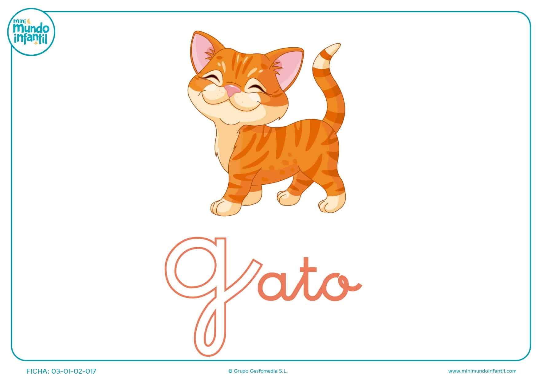 Letra G minúscula de gato para pintar