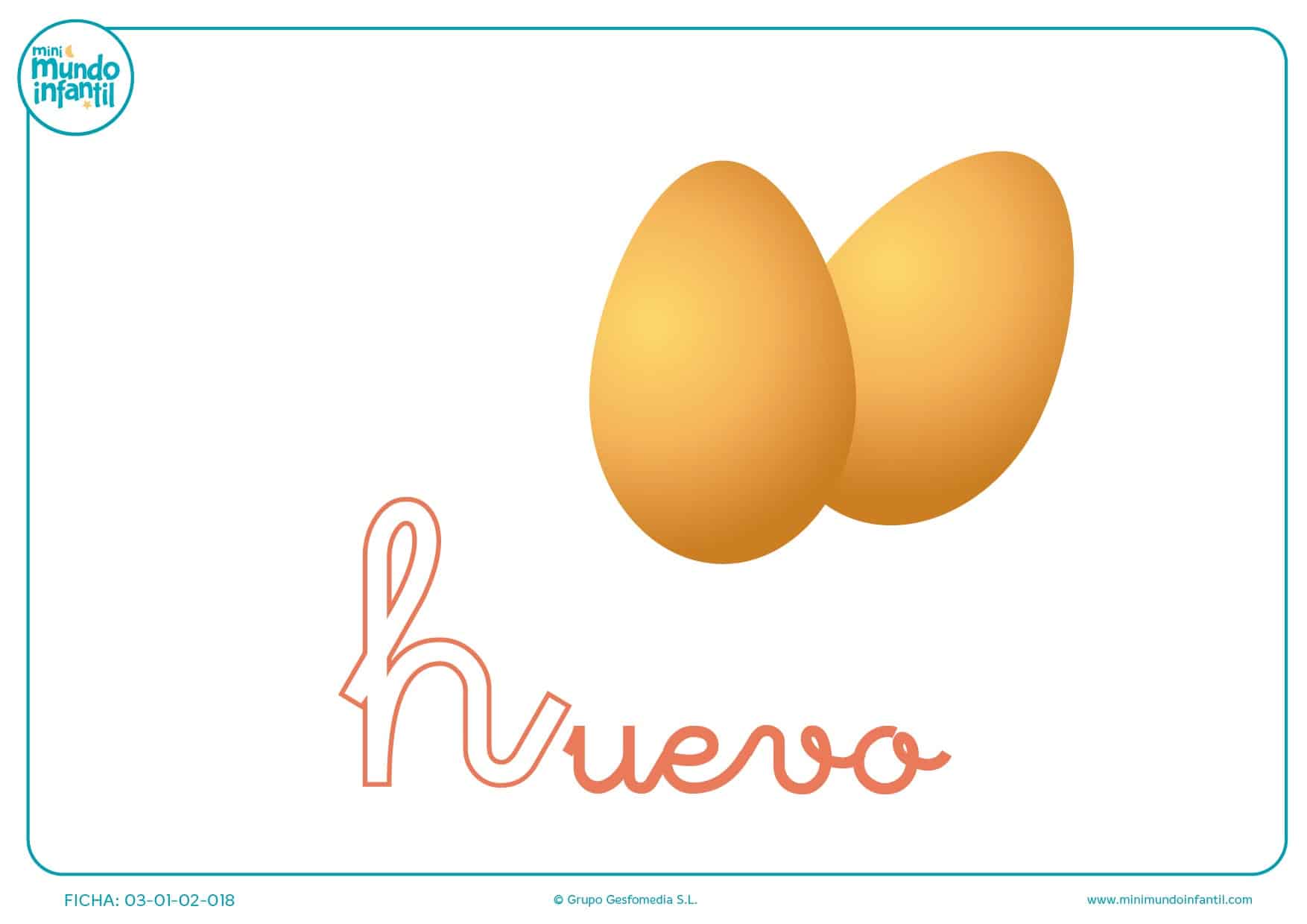 Pintar la letra H minúscula de huevo