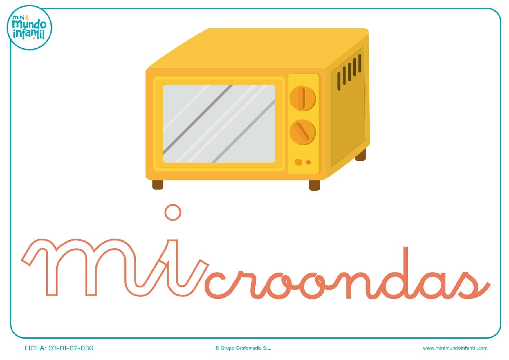 Sílaba MI minúscula de microondas para completar