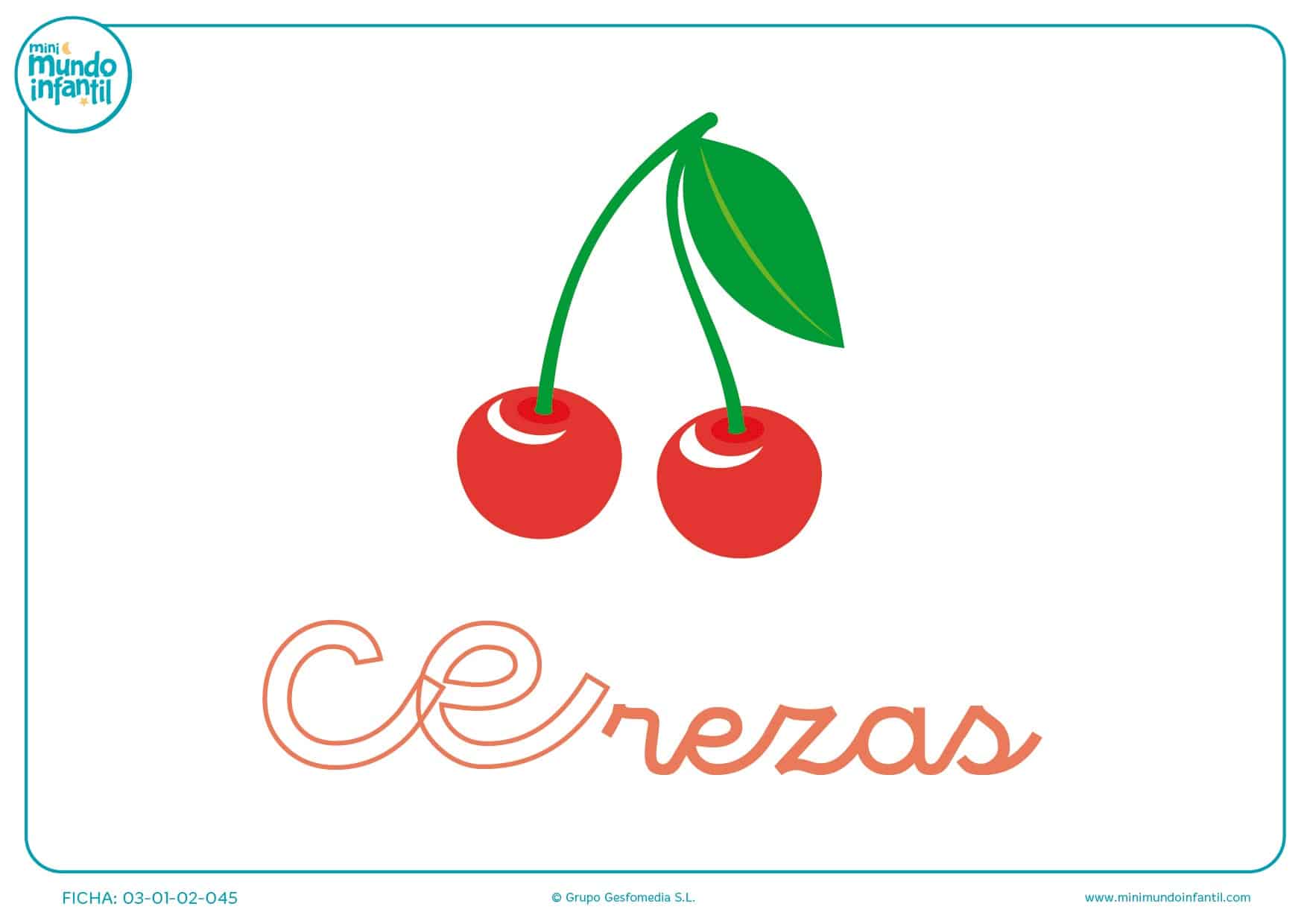 Completar sílaba CE minúscula de cereza