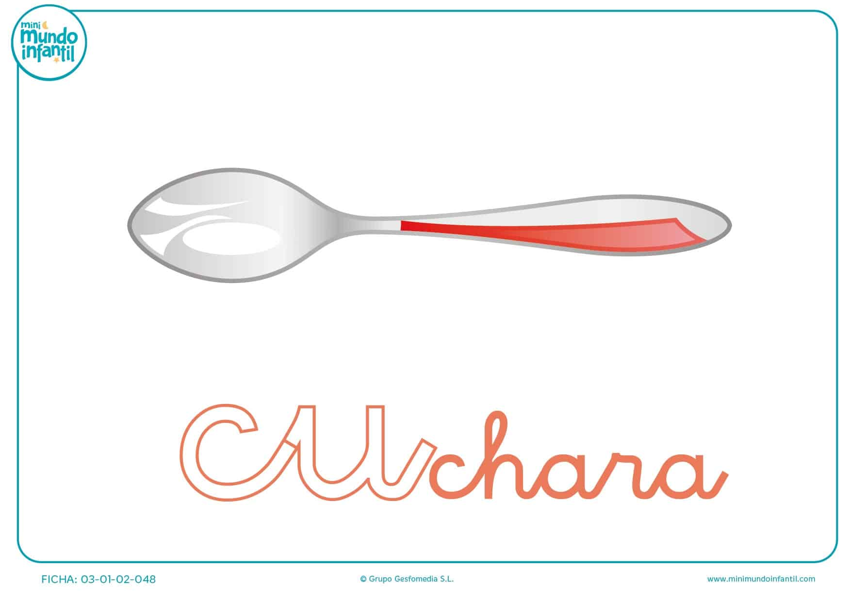 Colorea la sílaba CU minúscula de cuchara