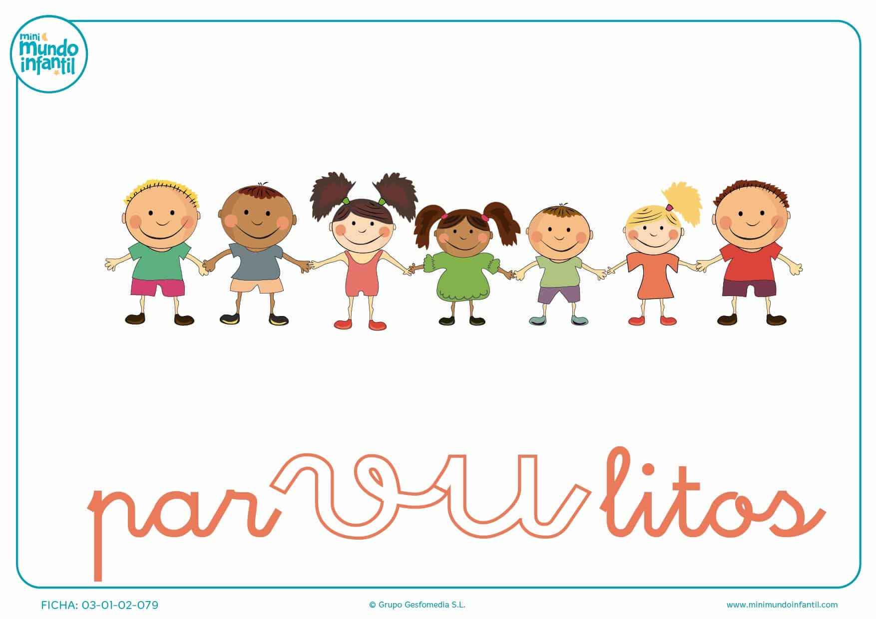 Sílaba VU minúscula de parvulitos para colorear