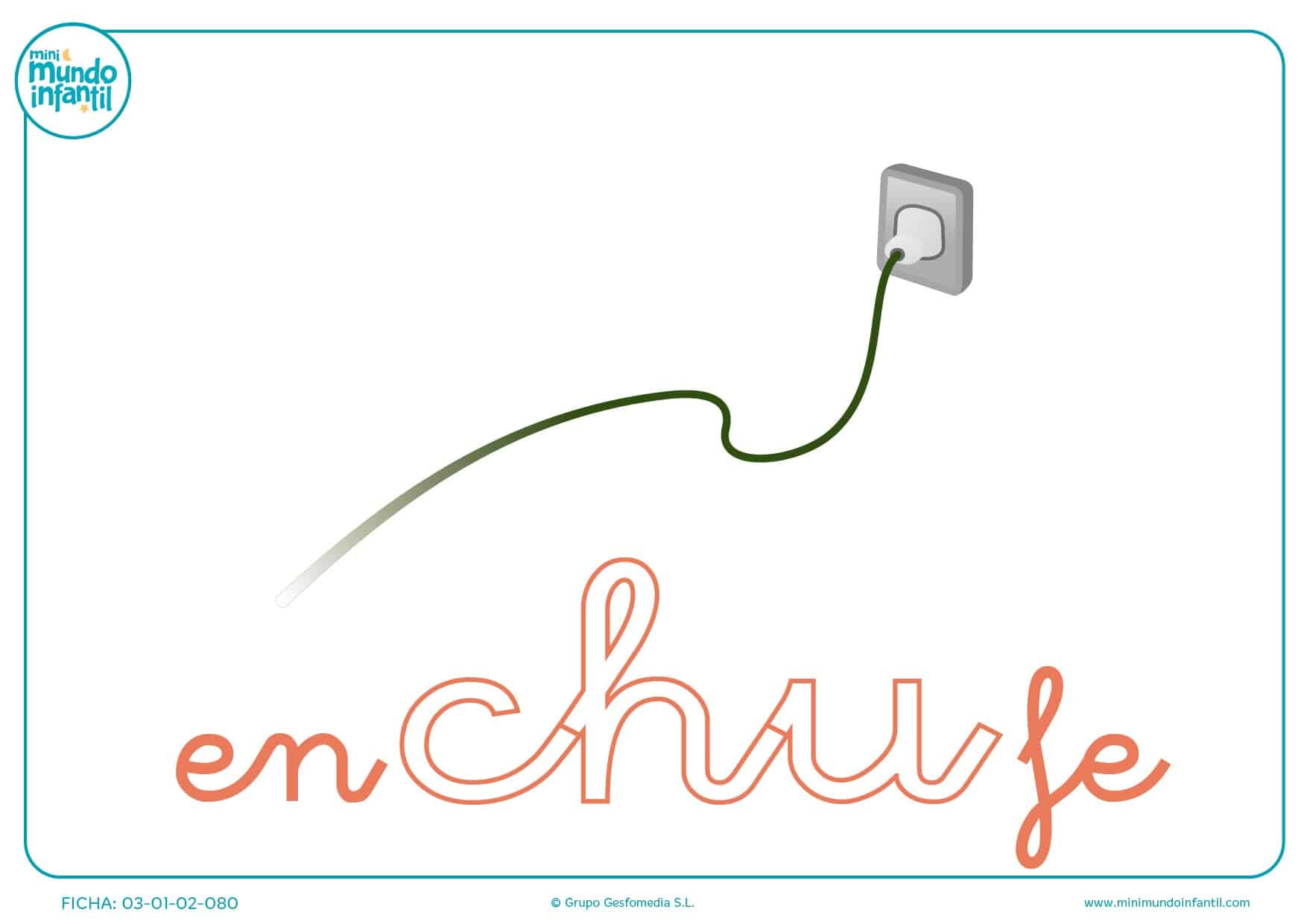 Sílaba CHU minúscula de enchufe para rellenar