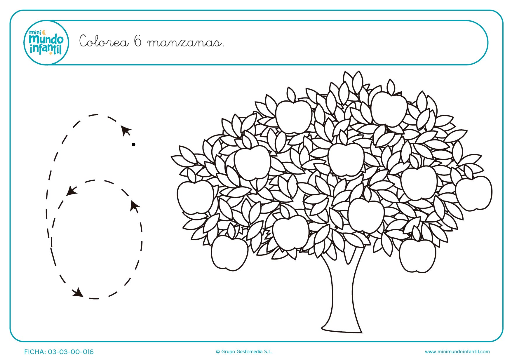 Colorear 6 manzanas