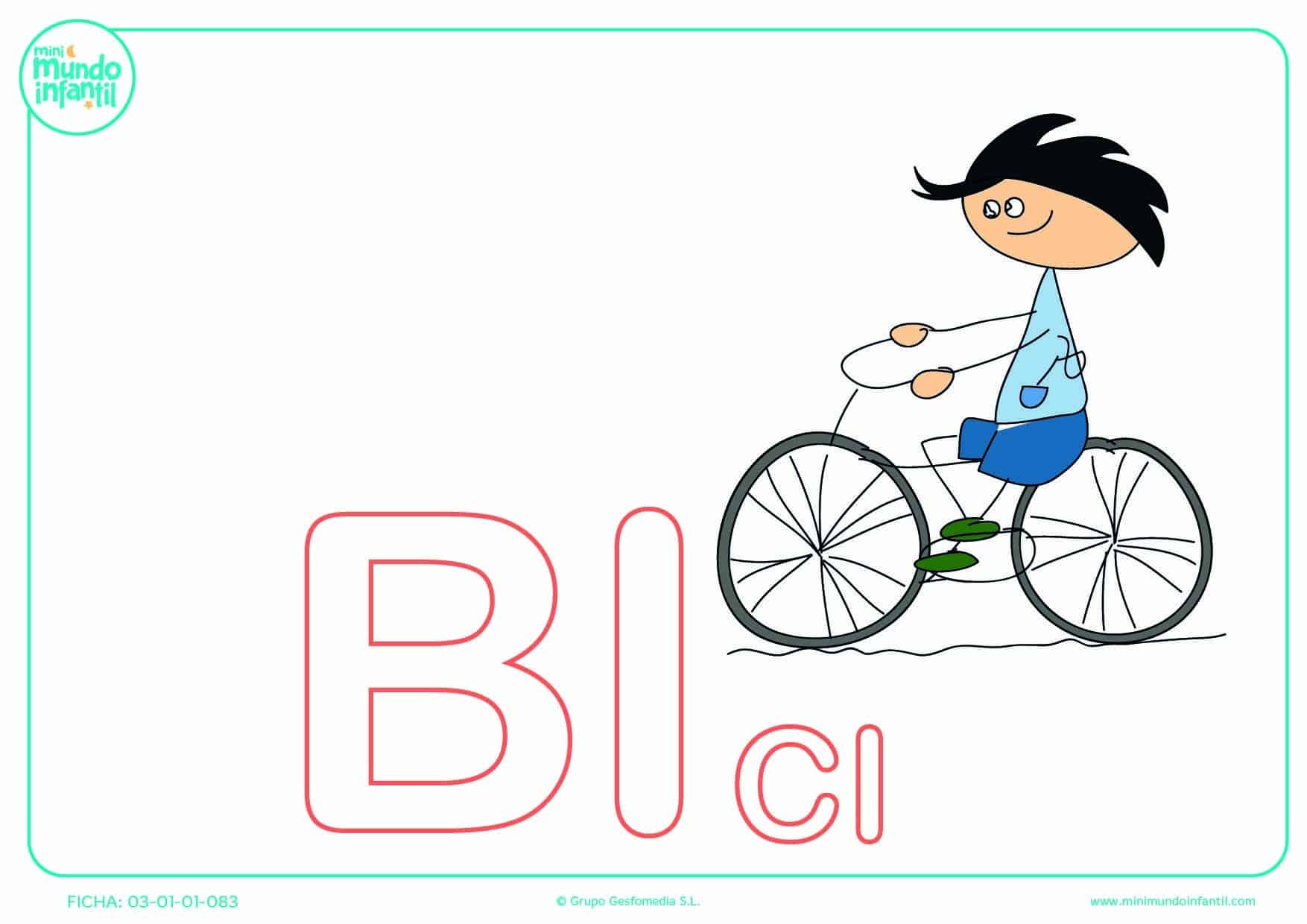 Completar la sílaba BI mayúscula de bici