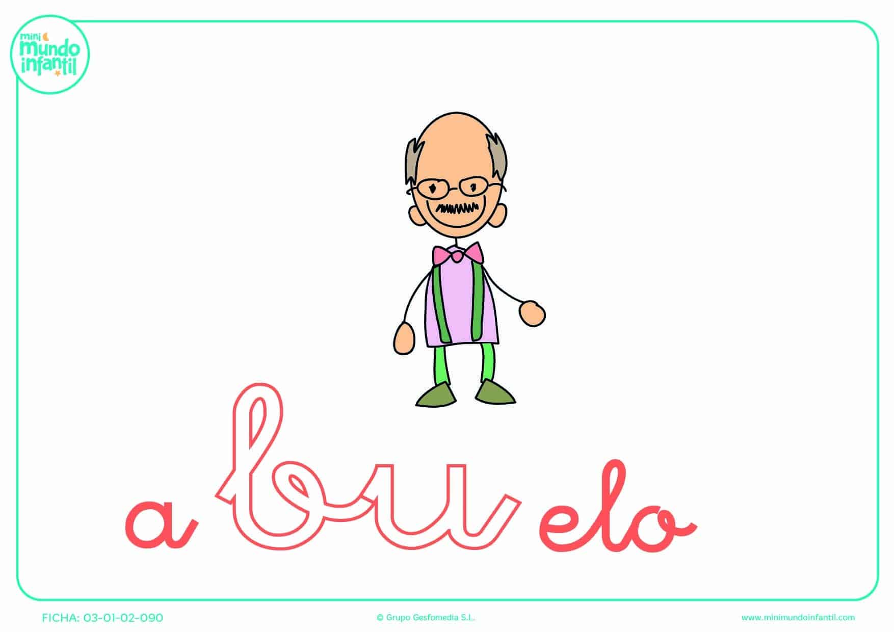 Sílaba BU minúscula de abuelo para completar