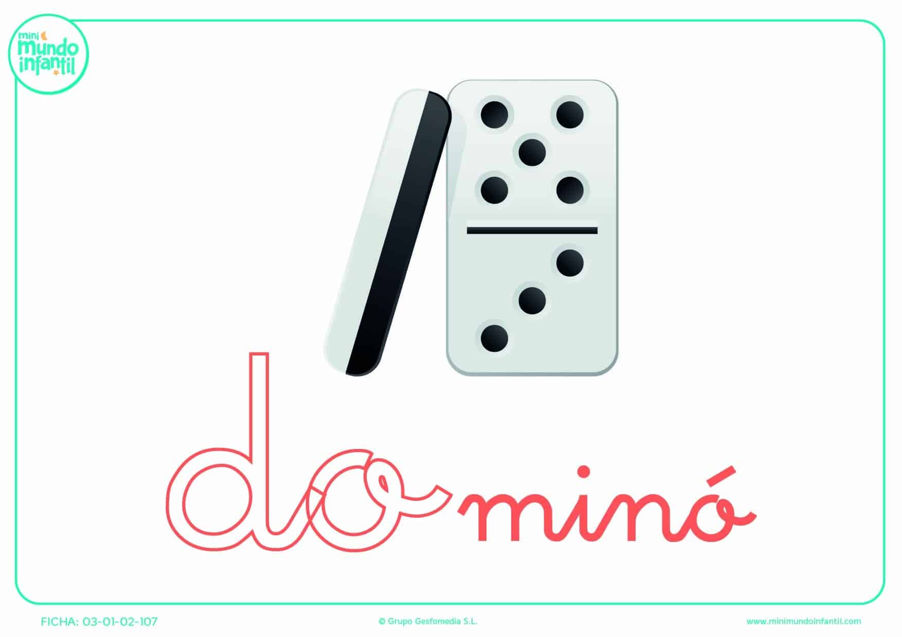 Sílaba DO de dominó en minúsculas para poner color