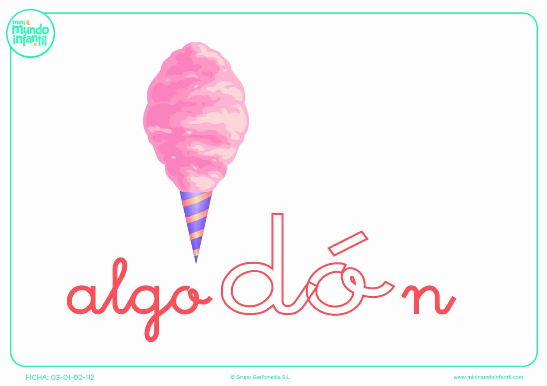 Pintar la sílaba DO de algodón en minúsculas