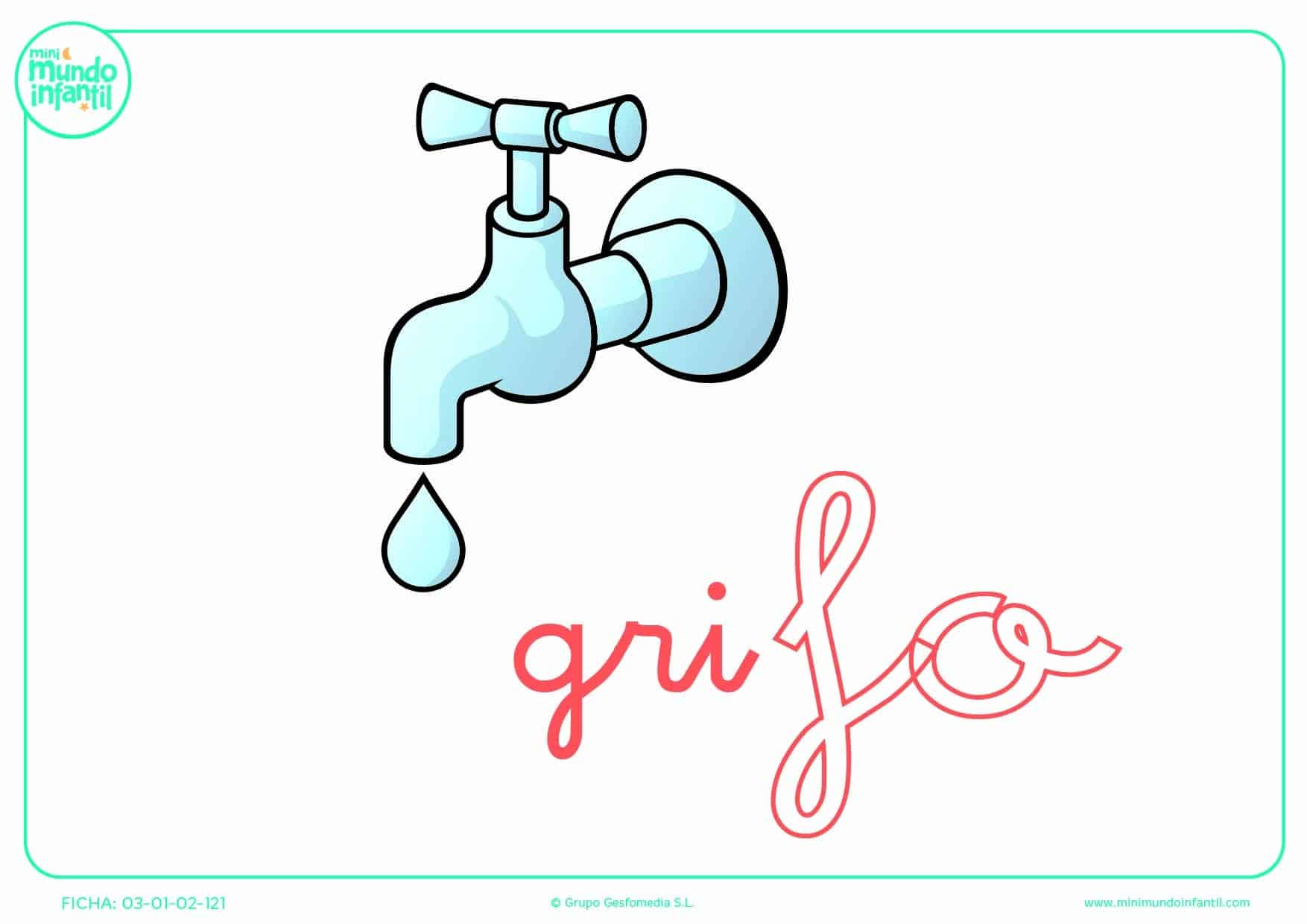 Sílaba FO de grifo para colorear en minúsculas