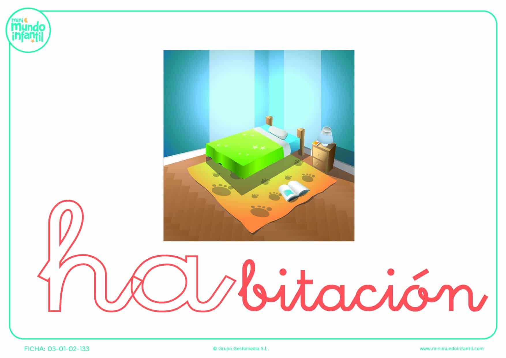 Poner color a la sílaba HA de habitación en minúsculas