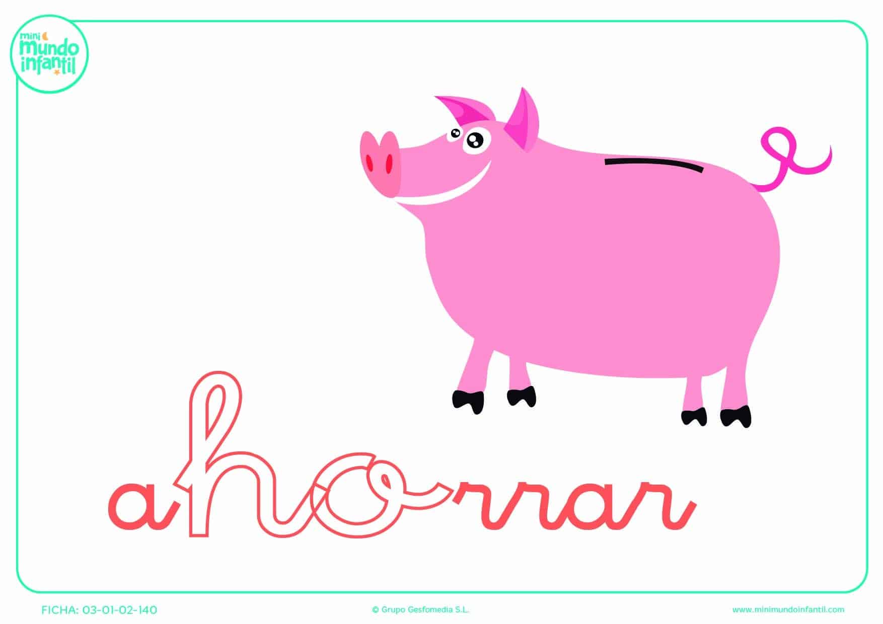 Sílaba HO de ahorrar para completar en minúsculas