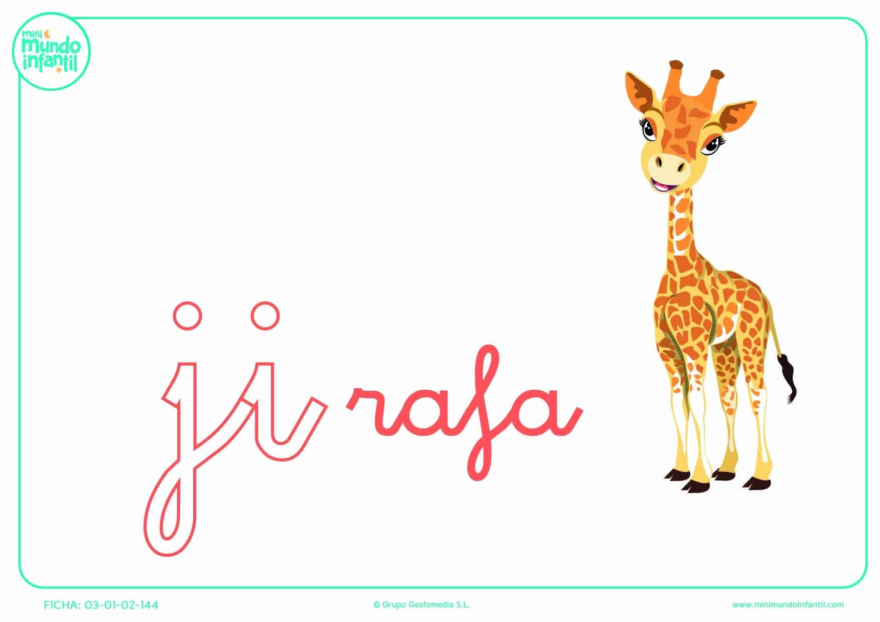 Sílaba JI de jirafa en minúsculas para completar