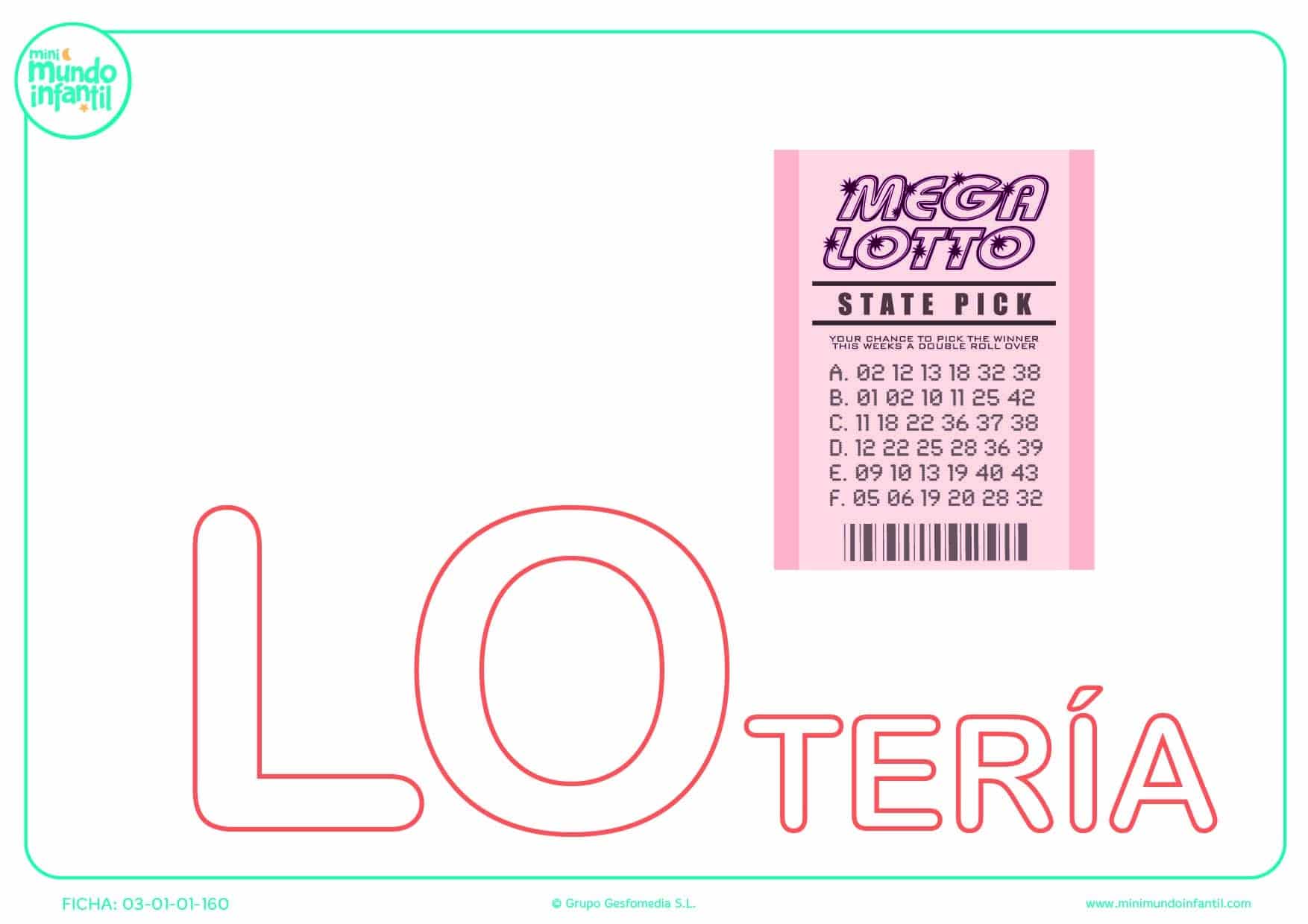 Pintar la sílaba LO mayúscula de lotería