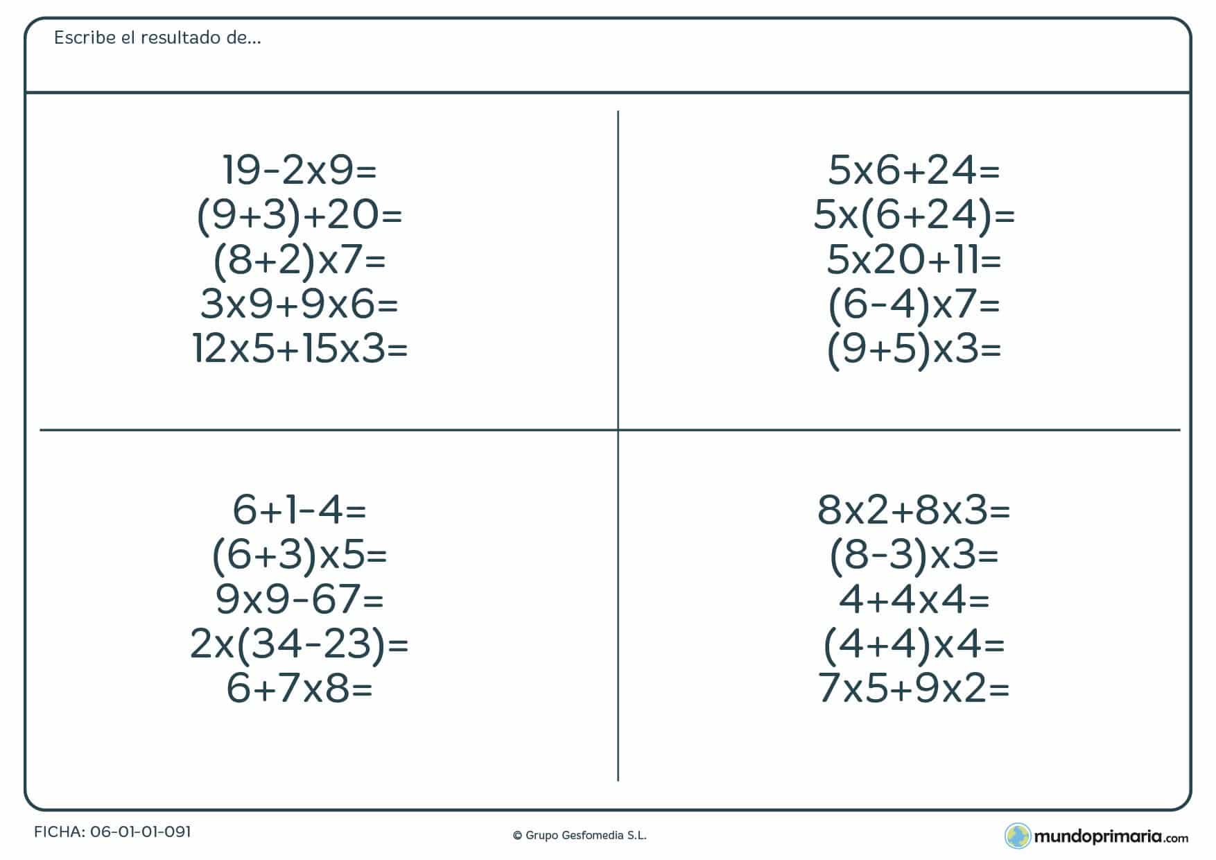 Estas fichas para resolver algunas soluciones matemáticas de primaria