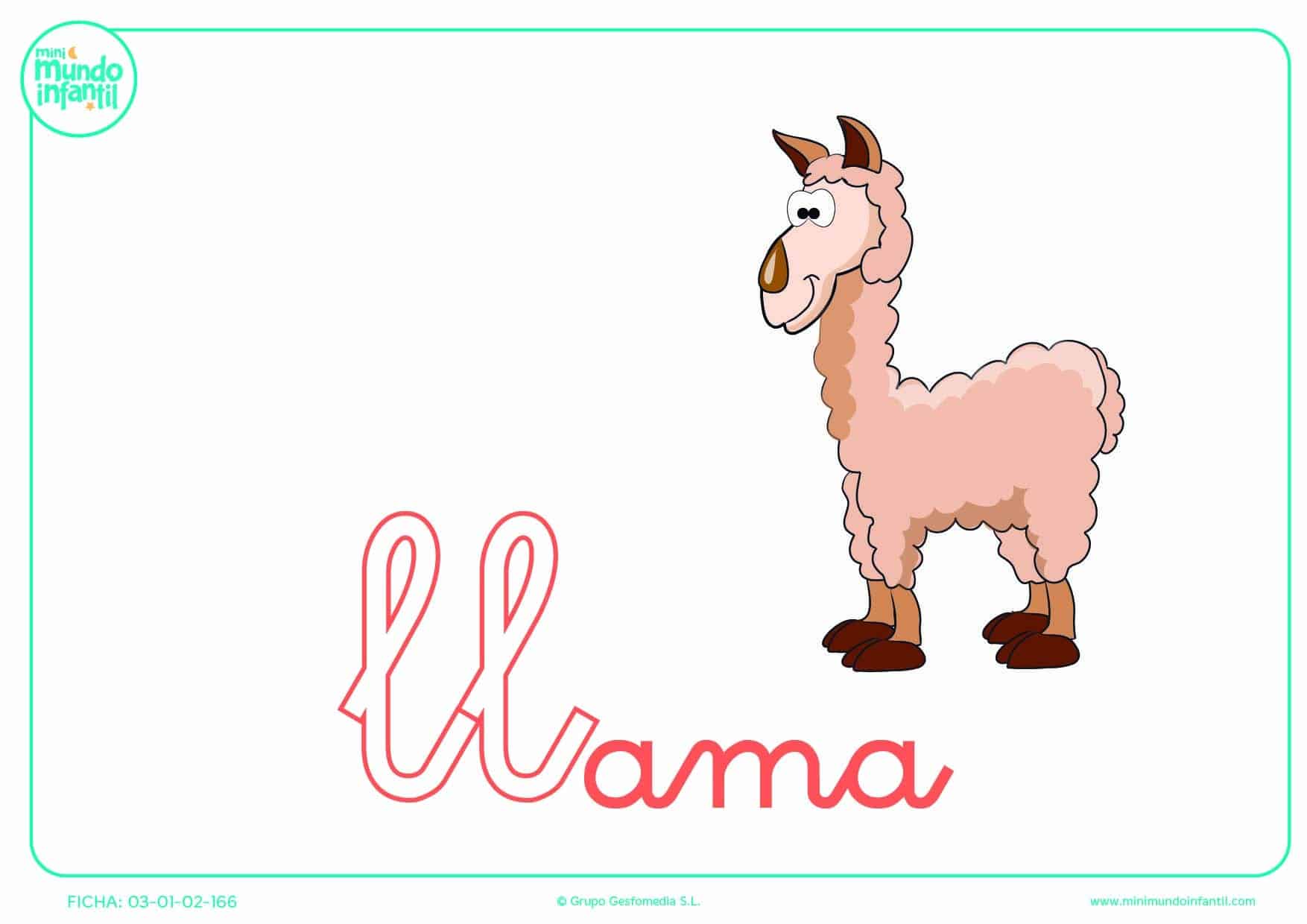 Letra LL de llama en minúsculas para rellenar