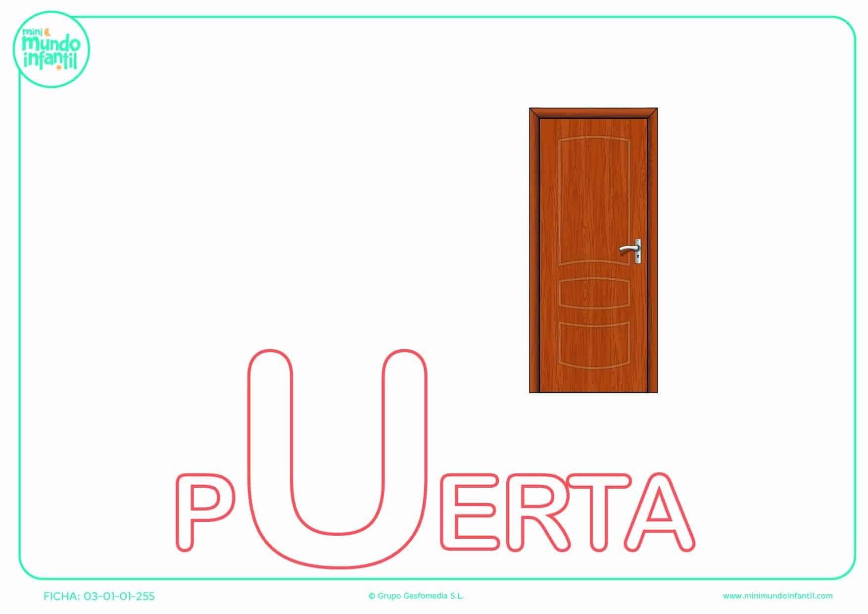 Letra U mayúscula de puerta para poner color