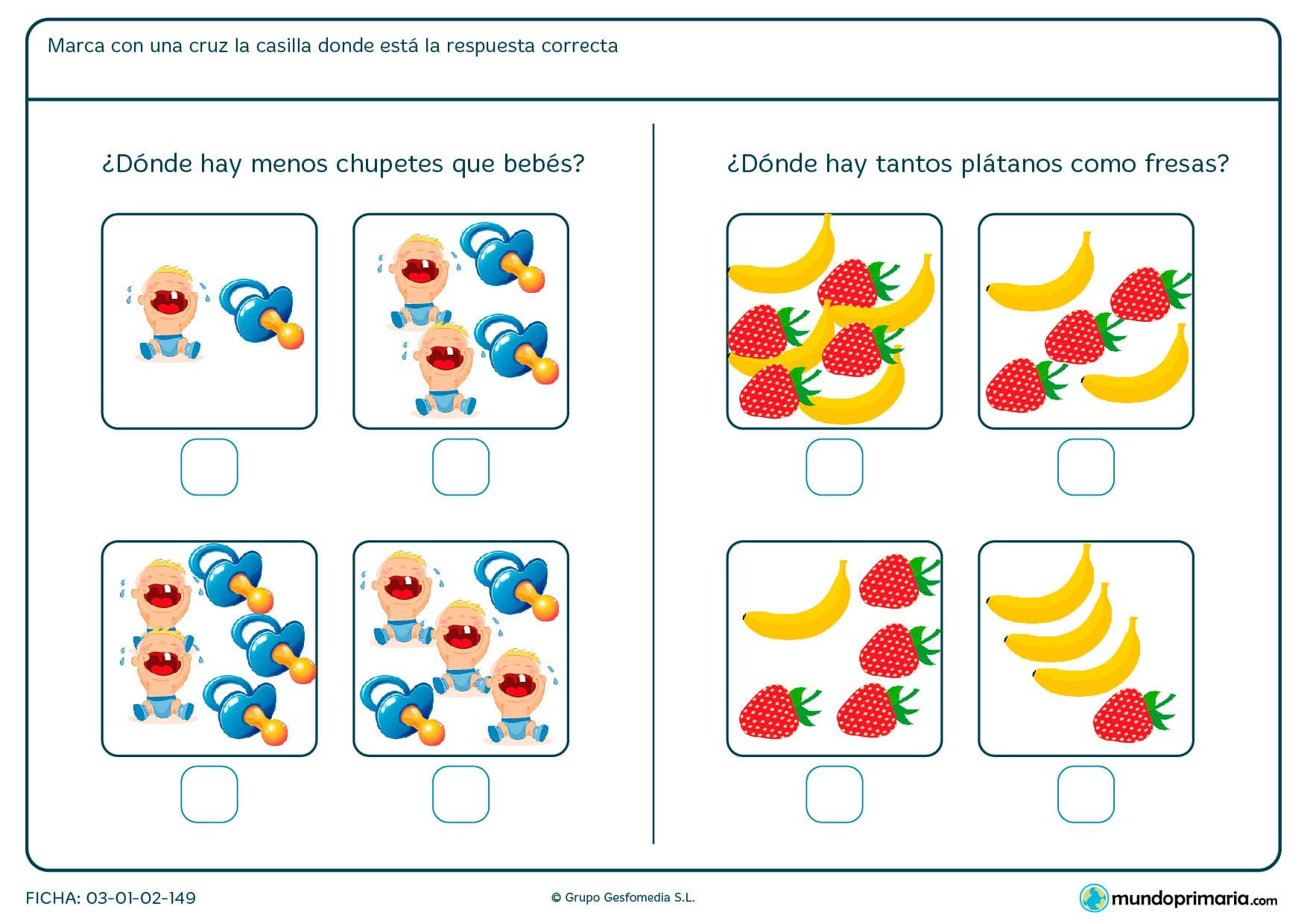 Ejercicios magnitudes para primero primaria