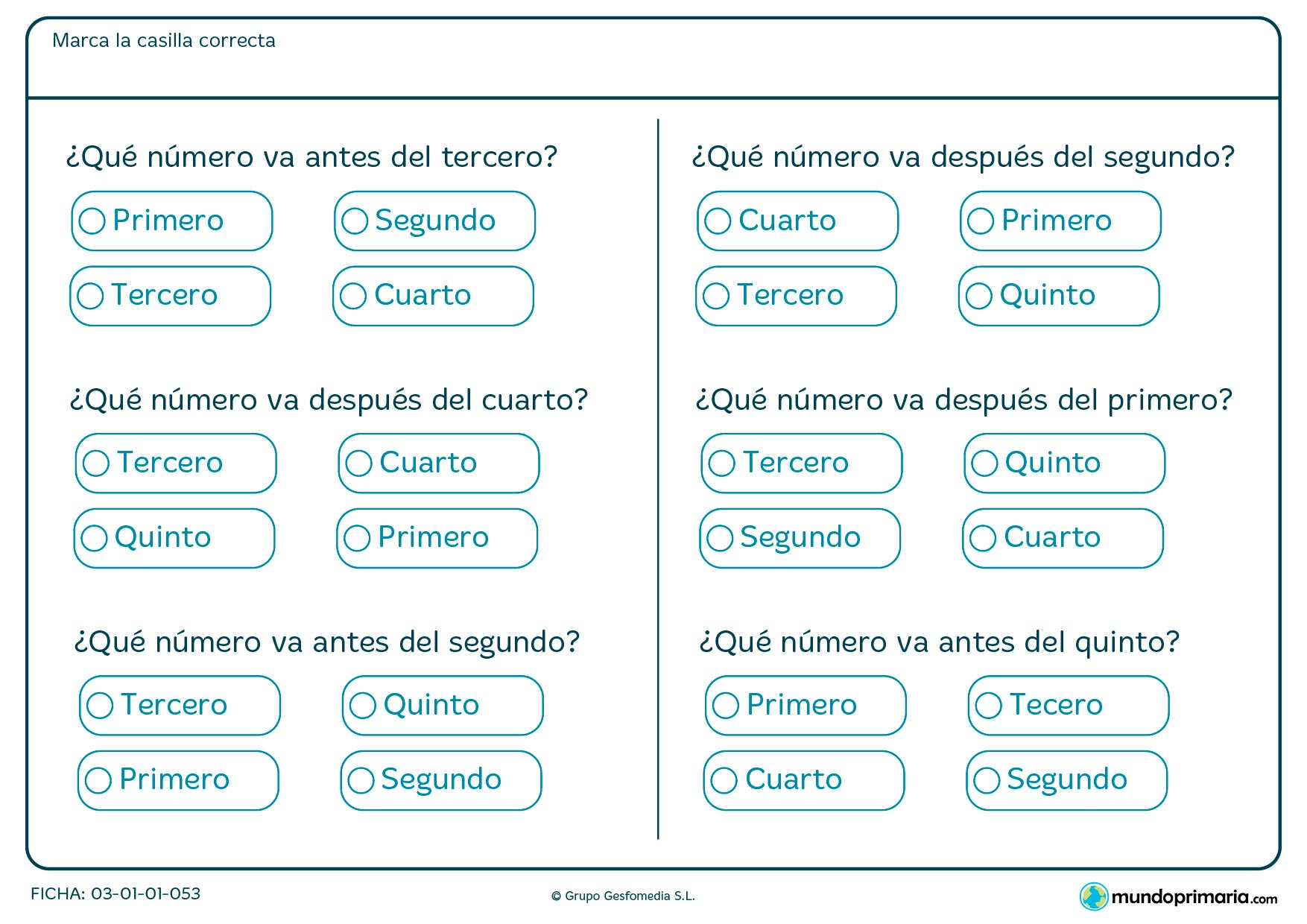 ¿Qué número va primero o después? Fíjate en las posibles soluciones para acertar en la respuesta.