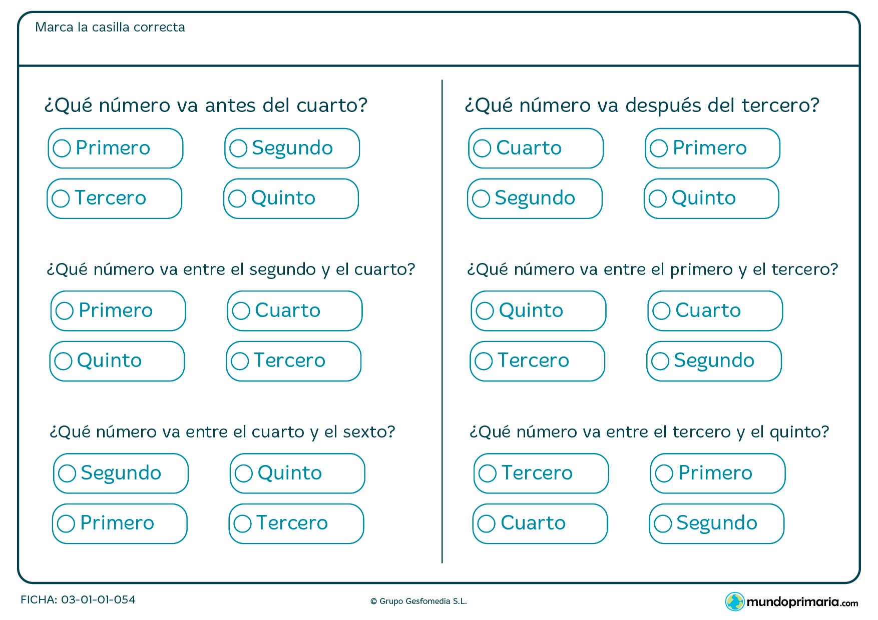 ¿Cuál es el orden de los números? Fíjate en las posibles respuestas y piensa cuál de ellos puede ser la solución.