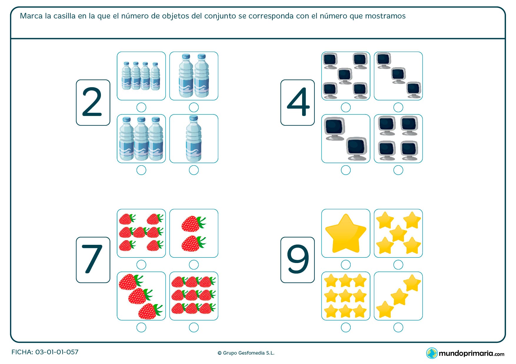 Ejercicios números enteros primero primaria