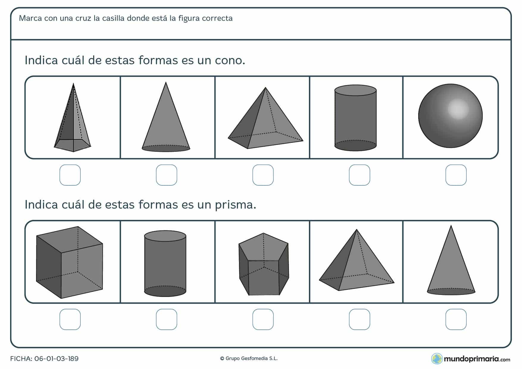 Ficha de resolver preguntas de geometría para primaria