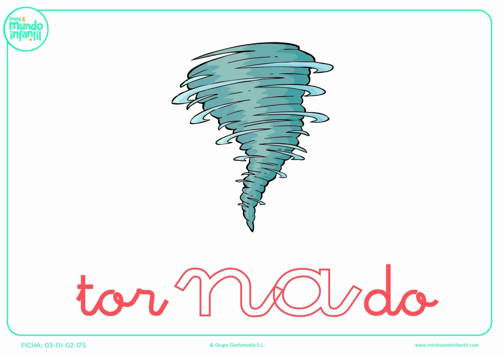 Pinta la sílaba NA minúscula de tornado