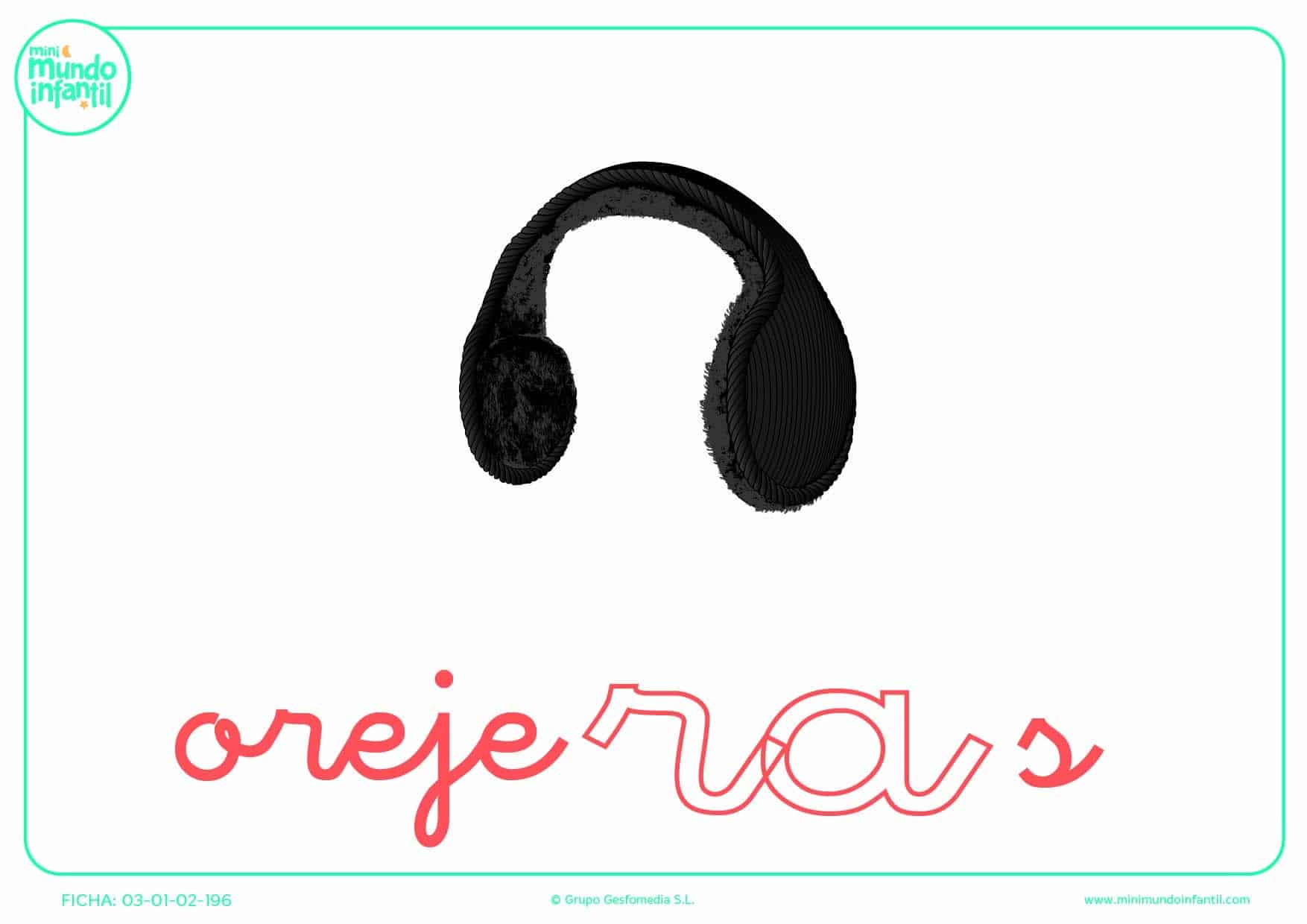 Pintar la sílaba RA de orejeras en minúsculas