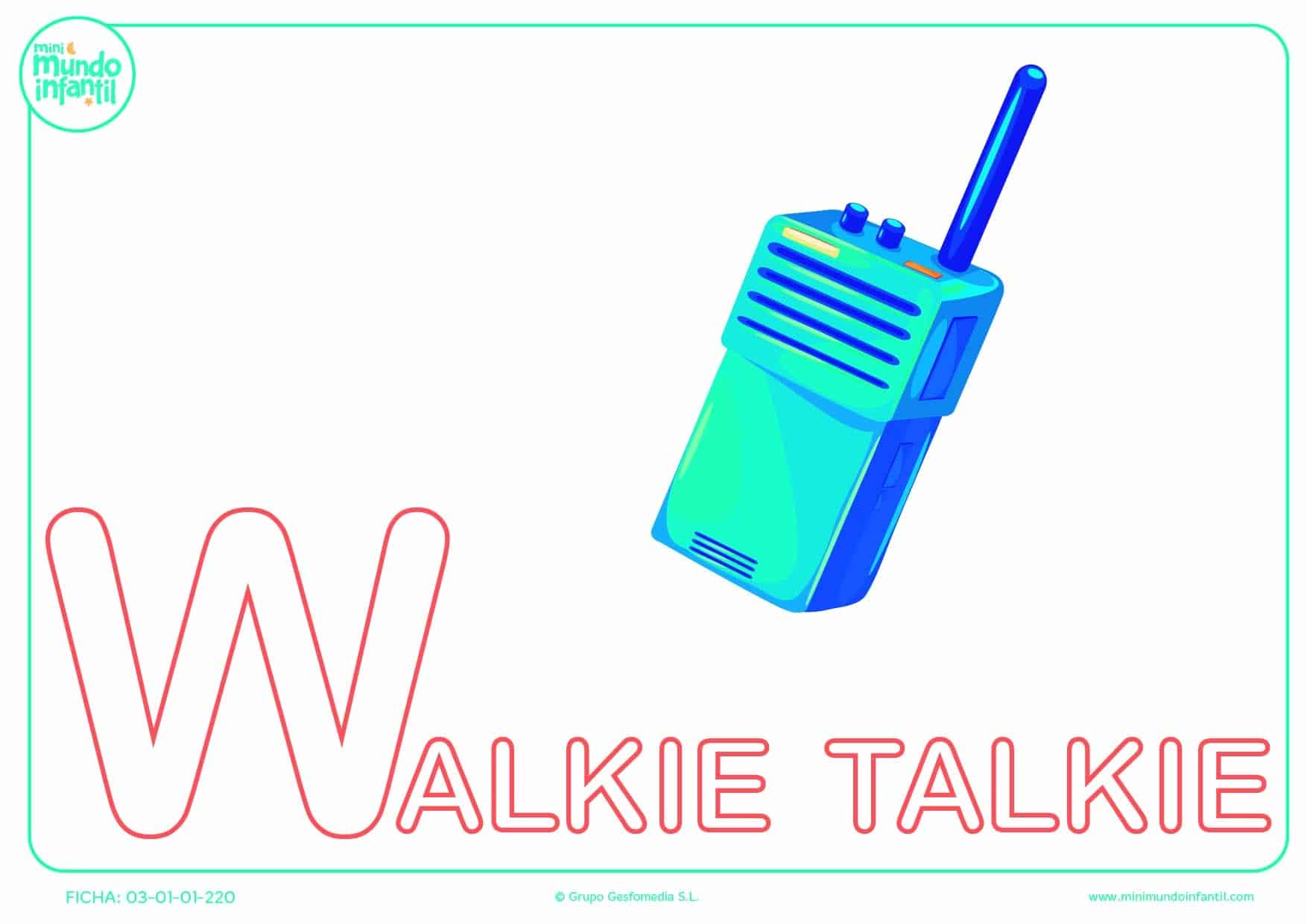 Pintar letra W mayúscula de walkie-talkie